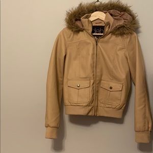 Leather bomber jacket